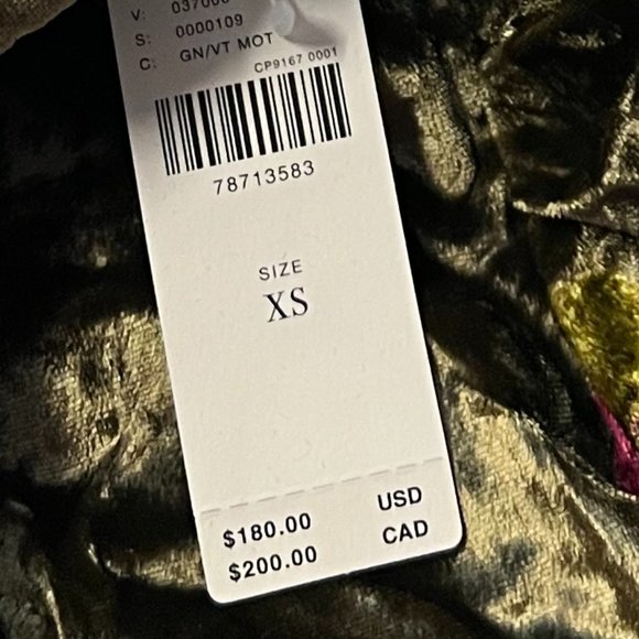 Anthropologie The Somerset Maxi Dress: Velvet Edition / GREEN MOTIF NWT - Picture 9 of 14